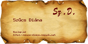 Szűcs Diána névjegykártya